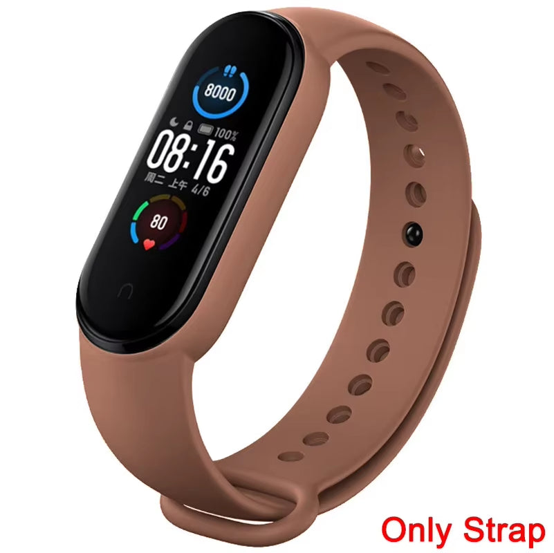 Strap for Xiaomi Mi Band 3 4 5 6 7 Sport Bracelet Silicone Wrist Strap for Xiaomi Mi Band 7 6 5 4 3 Bracelet (Excluding Watch)